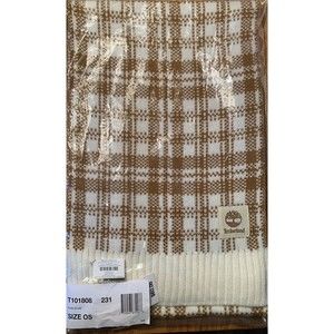 Timberland Scarf Buffalo Plaid Beige FabFitFun  NEW in Sealed Package